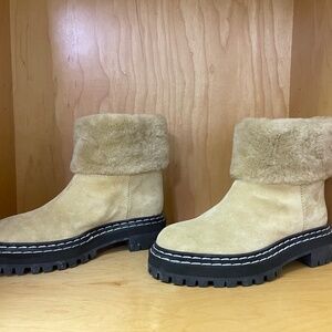 NWOB - Proenza Schouler Women's Suede Pull On Winter & Snow Boots in Beige sz 6
